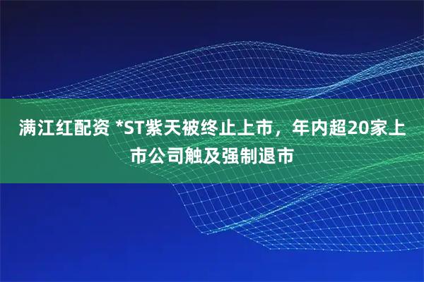 满江红配资 *ST紫天被终止上市，年内超20家上市公司触及强制退市