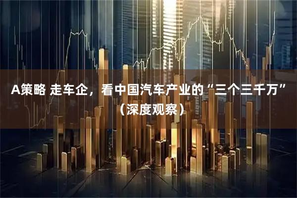 A策略 走车企，看中国汽车产业的“三个三千万”（深度观察）